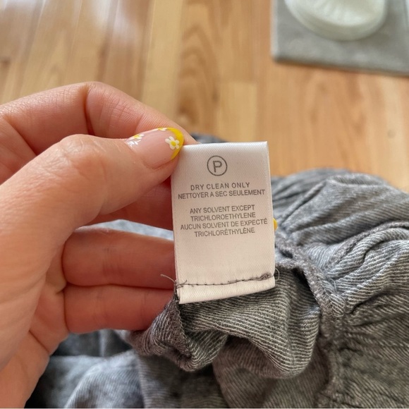 HALSTON HERITAGE Flounced Front-Button Heather Gray Cotton Wool Shirt Dress Sz 4 - Picture 10 of 11